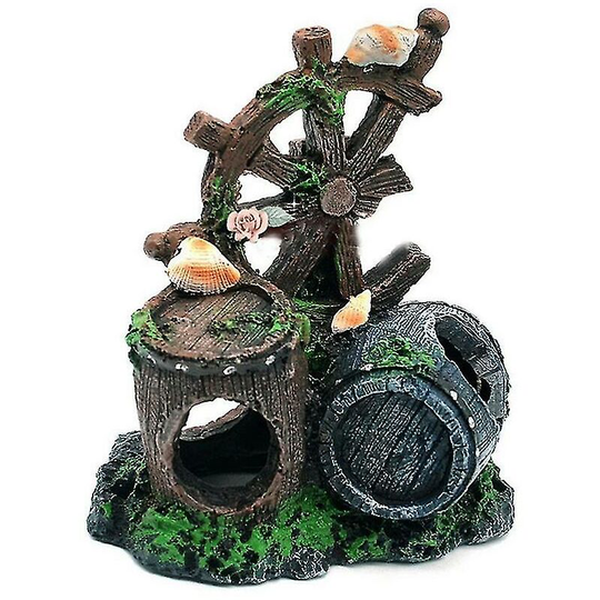 Mini retro barrel aquarium fish reservoir decorations