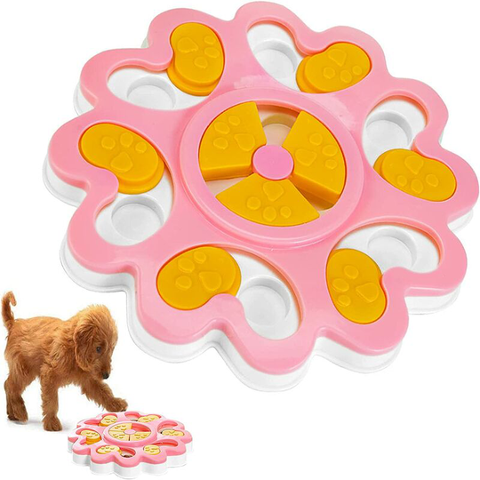 Dog Training Games Feeder, Dog Puzzle Feeder Toy, iq Dog Training Games Feeder, Treat Dispenser (Pink) - Muff