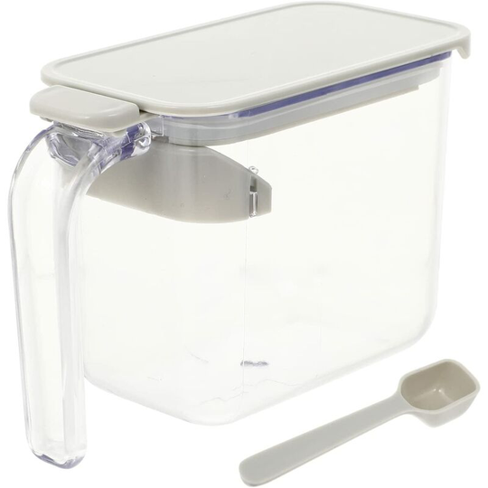 Seasoning Box Plastic Ball Box 1 Piece Seasoning Box Household Seasoning Box with Lid And Spoon for Sugar Salt Cruet (5.