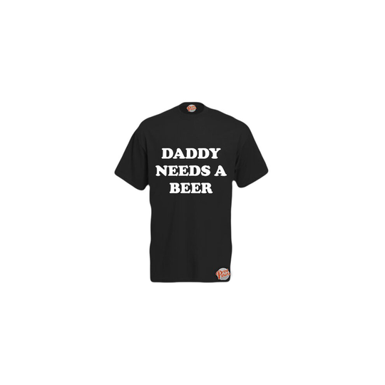 (XX-Large, Black) Daddy Needs A Beer! Mens Unisex Funny T-Shirt. Retro Tee