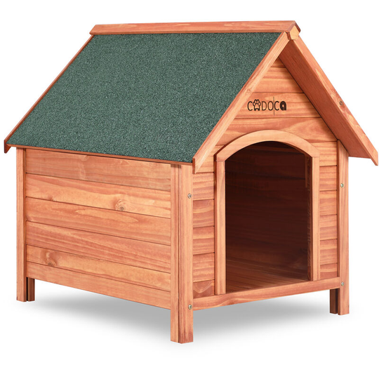 Wooden Dog House Kennel Pen Garden Dog Pet Animal Houses Weatherproof Roof Hatch Function