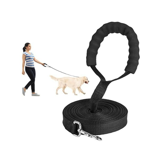 Thsinde - 2.5*15M black extra long cord training dog leash-suitable for large, medium and small dogs-long leash-perfect for training, play, camping