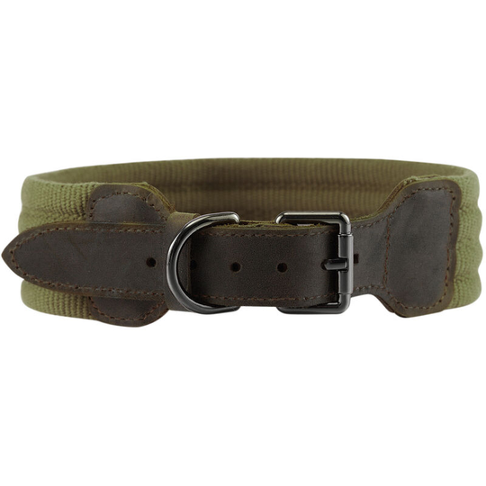 Dog Collar Heavy Duty Webbing Adjustable Buckle Collars for Medium Large Dogs Army Green - Army green,Large