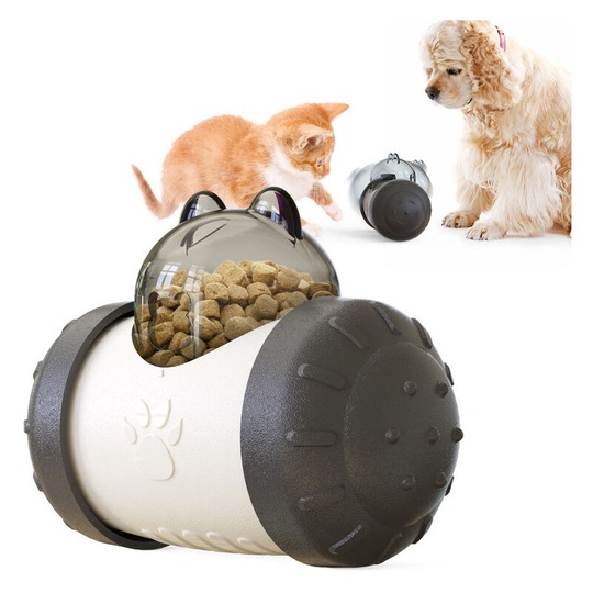 Dog toy, dog and cat croquet distributor, animal food ball, easy to clean,Pet toy swing bear balance car-Black