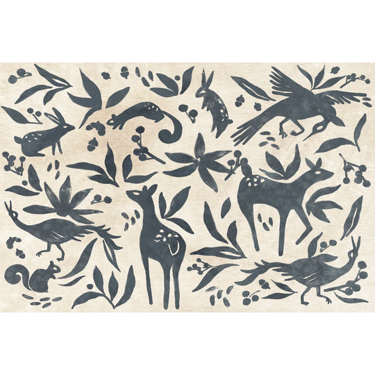 Woodland Woodblock II - Wrapped Canvas Graphic Art
