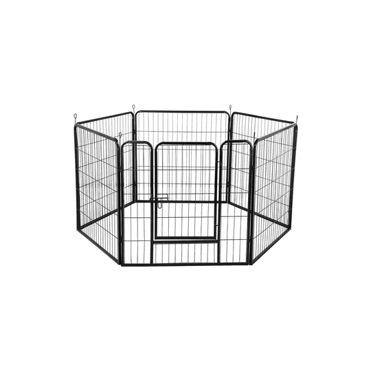 Yaheetech 80*80cm Heavy Duty 6 Panel Puppy Metal Play Pen Black