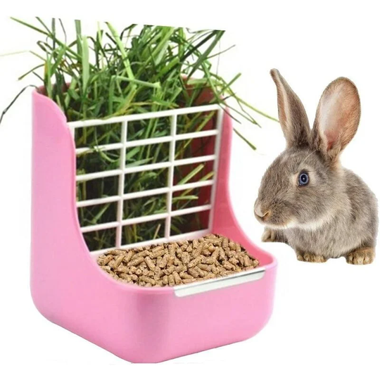 Sun Flowergb - 2 in 1 Food Hay Feeder for Guinea Pig, Rabbit Feeder, Indoor Hay Feeder for Guinea Pig, Rabbit, Chinchilla, Feeder Bowls Use for Grass