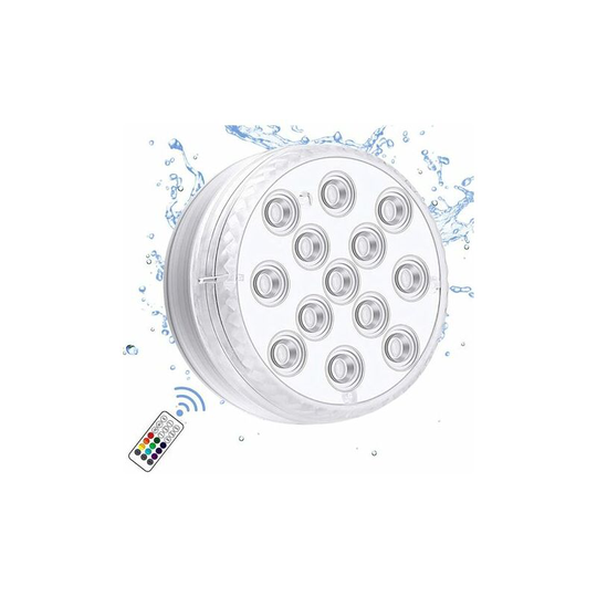 Heguyey - led Submersible Lights with Strong Magnet rf Remote Control 13 led Underwater Pool Lights IP68 Waterproof Battery Powered Pond Lights for