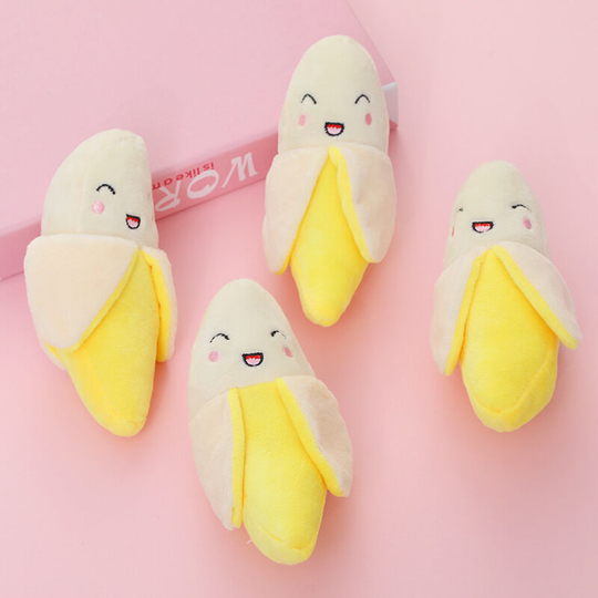 4 pcs Pet products new imitation banana cat toy interactive tooth grinding tooth cleaning dog plush toy 13*6cm