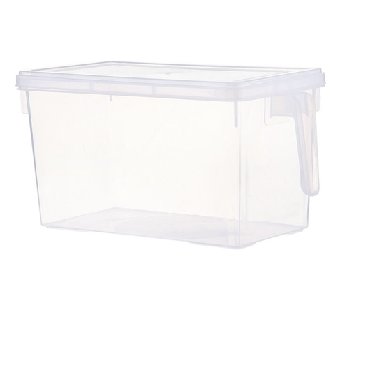 Bearsu - Clear Stackable Crisper Bin, Plastic Storage Containers, Refrigerator and Kitchen Organizer, Crispy Clear Stackable, Set of 4 Storage Boxes