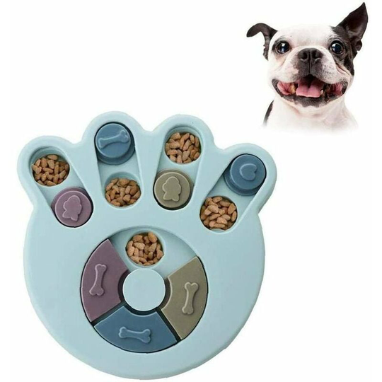 Dog Puzzle Toy Feeder, Long-lasting Interactive Dog Toy, Canine Brain Games, Improved iq Pet Supplies (Blue, Claw)