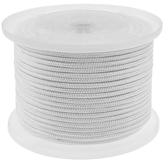 Braided polyester rope 100 m x 6 mm white - Primematik