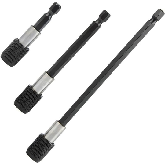 3Pcs 1/4 Magnetic Screwdriver Bit Holder with 60mm / 100mm / 150mm Hex Shank for Screws, Nuts and other Manual Drill Soekavia