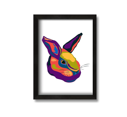 Pop Art Rabbit - Picture Frame Graphic Art on Canvas