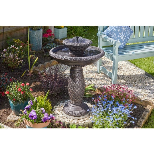 Smart Garden - Solar Versailles 2 Tier Garden Water Feature Fountain Bird Bath