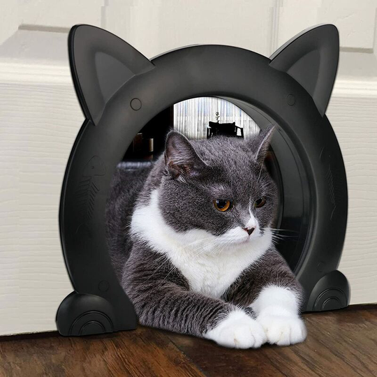 Soekavia - Cat Flap for Hides Litter Box and Cat Food,ABS Plastic Cat Corridor Interior Pet Door for Upvc Door Indoor Hollow Core or Solid Inside