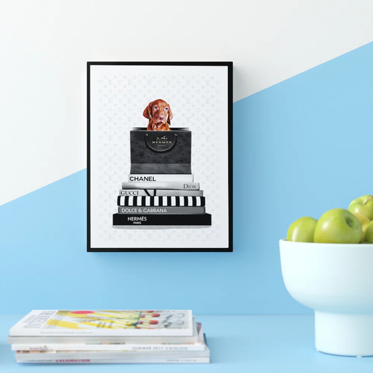 'Vizsla Puppy' Framed Advertisement Prints on Wood
