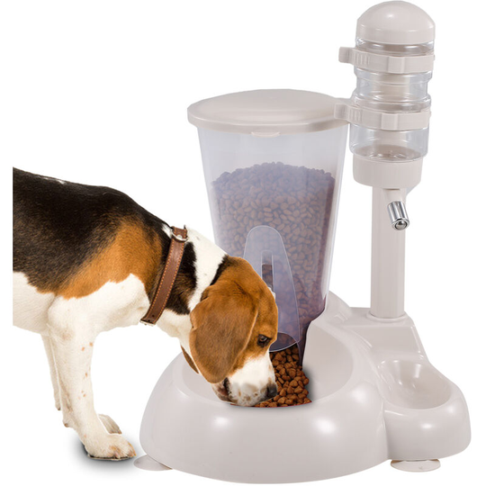 Asupermall - 500ml 1.25kg Water and Food Dispenser Pet Feeder Water and Food Automatic Feeder Food Dispenser Water Fountain for Dogs and Cats Pet