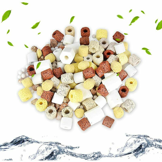 Monly - Organic ceramic filter ring suitable for various aquariums and ponds stabilizes the pH value of water (420g multiple filter media)