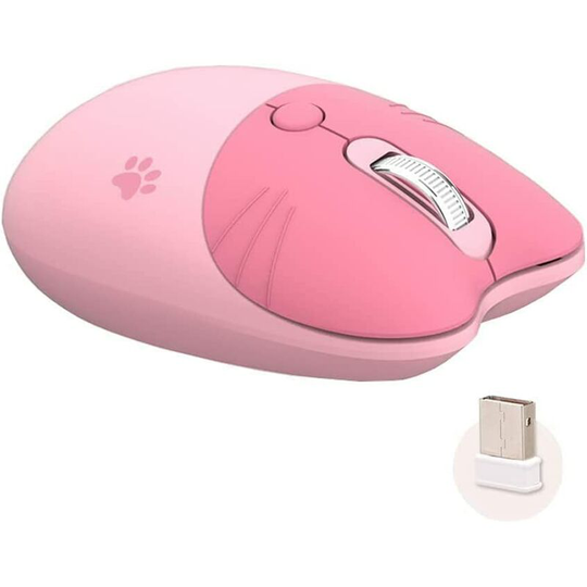 Soekavia - Wireless Mouse Silent, Cute 2.4G Cordless Mice for Girl with usb Receiver Cat Mouse for Laptop pc Computer mac (Cherry Blossom Pink)