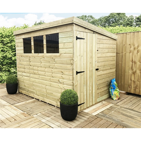 Riyan 8 ft. W x 6 ft. D Solid Wood Garden Shed
