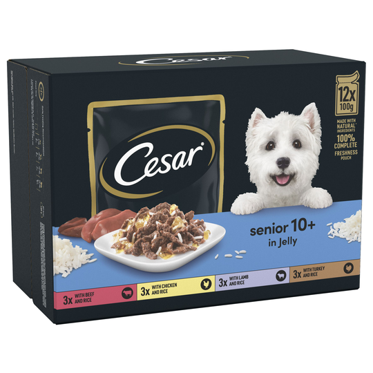 Cesar 10+ Senior Selection in Jelly - 48 x 100g