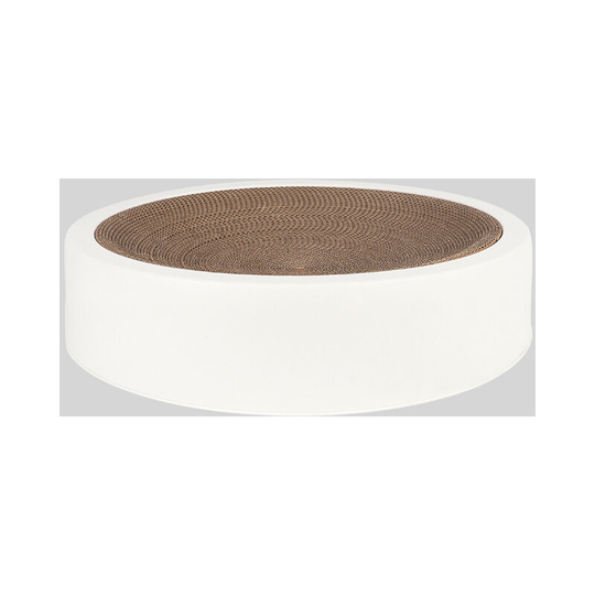 Pet Supplies, Round Corrugated Cat Scratching Board, Cat Claw Scratching Toy, Claw Resistant Cat Litter (White)