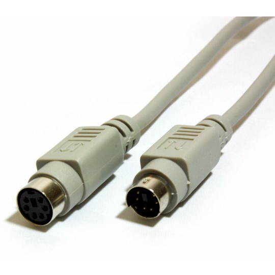2m 6 pin Mini din Male to Female Extension Cable Mouse & Keyboard PS/2 PS2 Lead