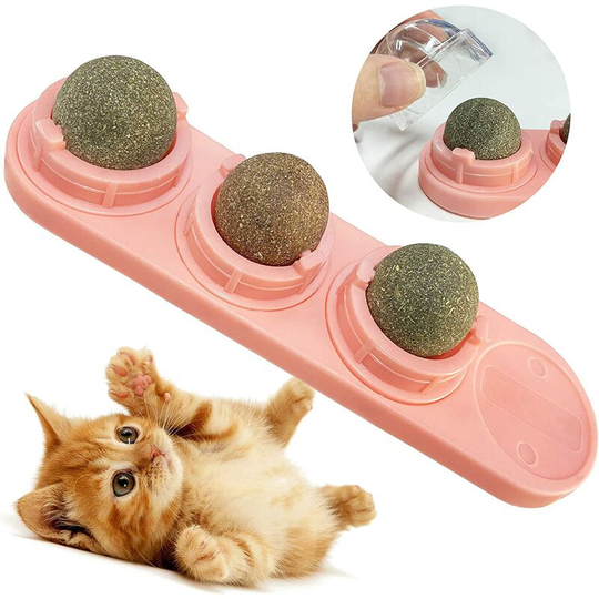 Catnip Toy Rotatable Cat Ball Pet Kitten Molars Improve Oral Health Teeth Cleaning Toys Natural and Safe