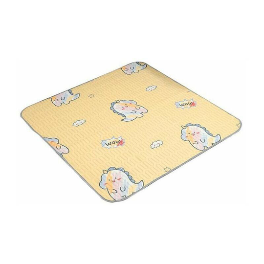 Summer Pet Sleeping Mat Latex Ice Silk Scratch Resistant Mat 110*110CM Yellow