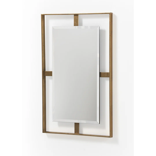 Melony Metal Framed Wall Mounted Accent Mirror in Gold