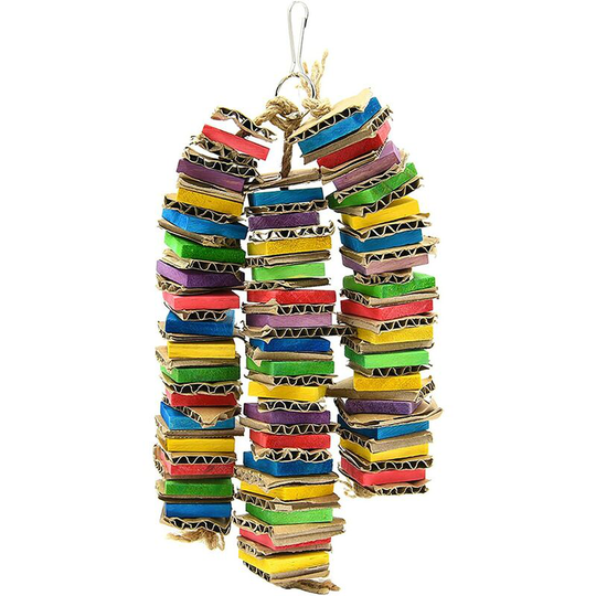 Perle Rare - Bird Chew Toys, Colorful Hanging Blocks Toys with Play String for Wooden Parrot