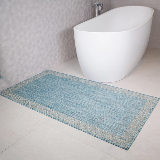 Howse Flatweave Aqua Blue Rug