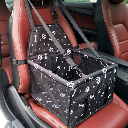 Dog Booster Car Seat, Pet Holder Cover with Safety Strap - Waterproof Bag, Dog & Cat Car Seat Mat (Black)