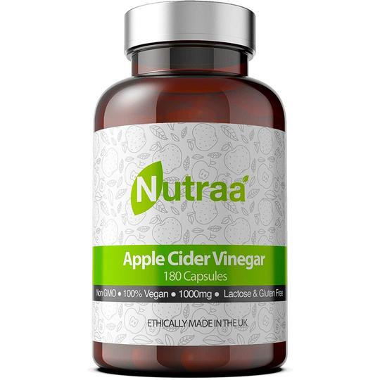 Raw Apple Cider Vinegar Vegan Capsules 1000mg Daily Dose 90 Days Supply Made in the UK from UK Grown Apples