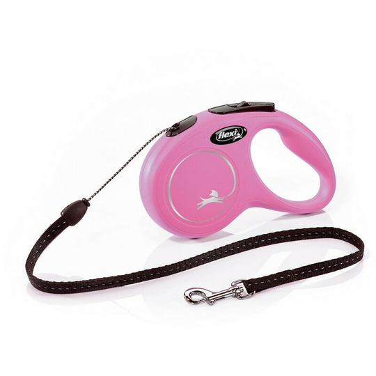 New Classic Small Retractable Dog Lead (8m) (Pink) - Pink - Flexi