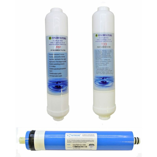 3 Stage 100 gpd Aquarium Compact Reverse Osmosis Replacement Water Filters by Finerfilters