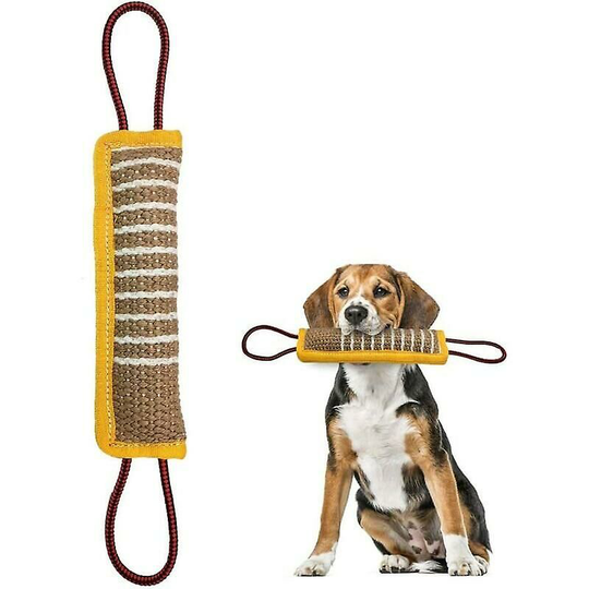 Aougo - Dog Toy Bite Dummy with 2 Handles,Durable Dog Bite Tug Toy,Dummy Floating Learning Roller,Interactive String Toy for Large/Medium Dogs