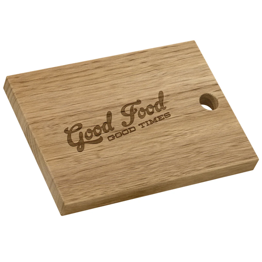 Simrah Oak Wood Good Food Good Times Engraved Chopping Board