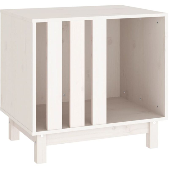 Dog House White 60x45x57 cm Solid Wood Pine vidaXL - White