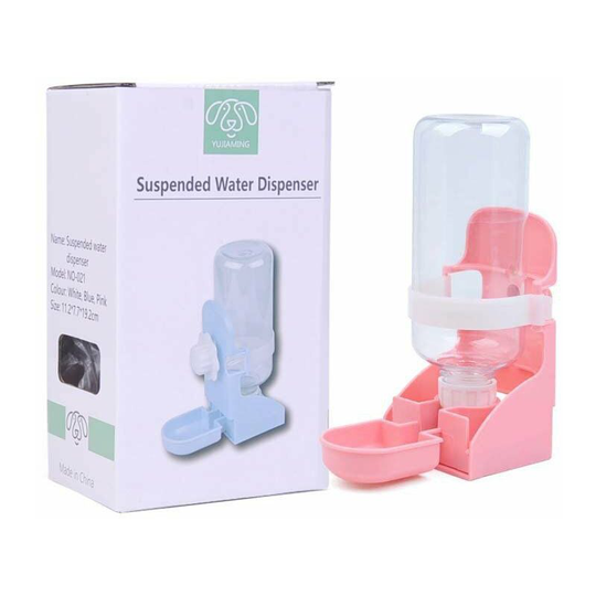 Hanging Pet Drinker Hanging Automatic Water Feeder Pink