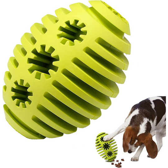 Treat Dispenser Dog Toy Ball, Heavy Duty Long Lasting Natural Rubber Tough Slow Feeder Toy Ball