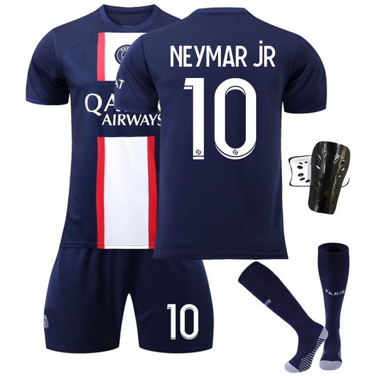Paris Home White Clause Soccer Suit No.10 with Socks+Protector, size 22