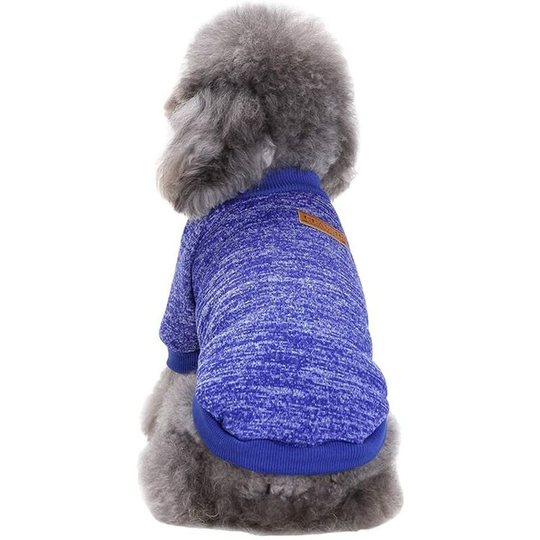 Pet Dog Clothes Dog Sweater Soft Thickening Warm Pup Dogs Shirt Winter Puppy Sweater for Dogs(Dark blue,Small)