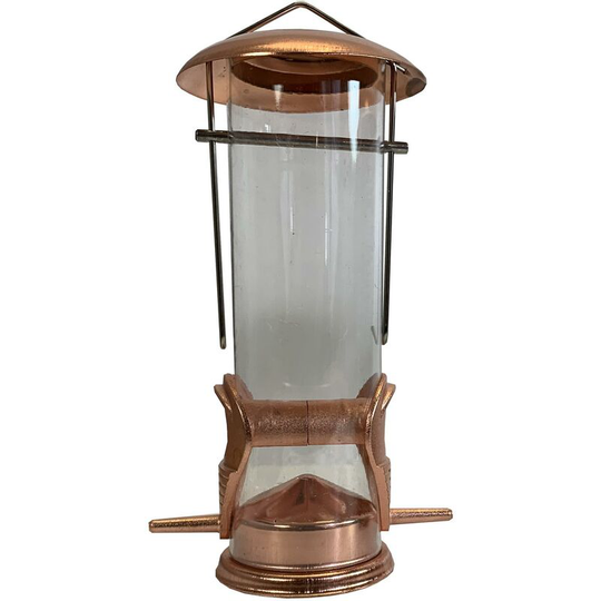 Copper Style Hanging Bird Seed Feeder with 2 Feeding Ports