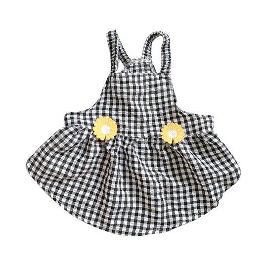French bucket skirt puffy skirt spring and summer thin suspender skirt fat dog short body bulldog pug short skirt cotton linen M (chest 50", bust