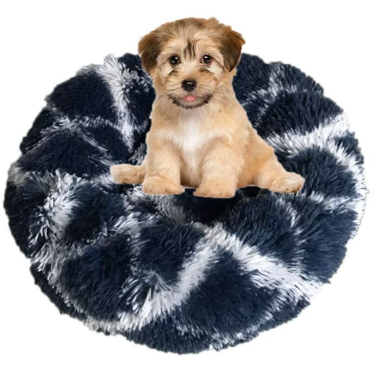 Litzee - Dog Bed Round Cat Bed Cushion Soft and Comfortable, Warm, Waterproof, Non-slip and Washable Dog Cushion Suitable for Cats,Dogs navy blue 70