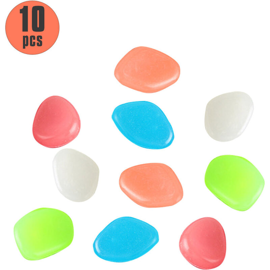 10PCS Glowing Stones For Decorations Fish Tank Luminous Stone Garden Stones Rocks Glow In The Dark Pebbles ,Multicolor - Multicolor