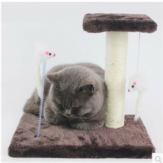 Thsinde - Cat Scratching Post Sisal Cat Tree Kitten Scratching Post with Rotating Ball and Mat Easy to Install Stable Base