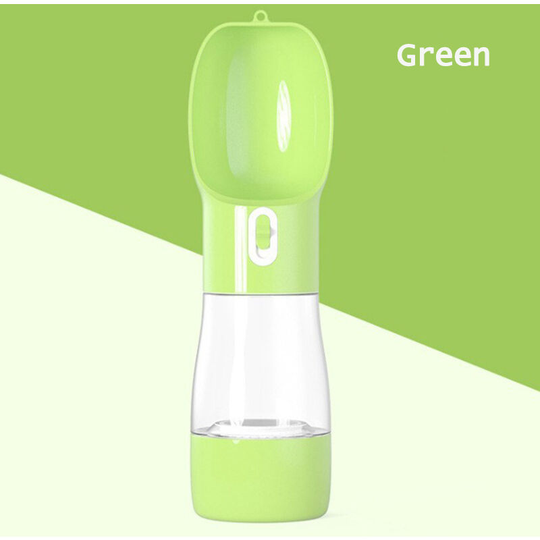 Lbtn - Multifunctional Pet Travel Mug Portable Dog Food Cup Water Bottle-258ml / 9.1oz / Food-200ml / 7oz Outdoor Feeder Dog Dish Pet Supplies (Green)